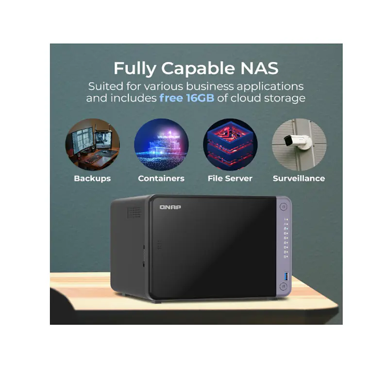 NAS 10GbE de 6 bahías QNAP TS-632X, Negro  (4GB Ram, no Incluye Discos Duros) 5