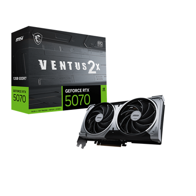 Tarjeta de Video MSI Nvidia GeForce RTX 5070 VENTUS 2X OC, 12GB GDDR7, 192-bit, PCI-e 5.0 1