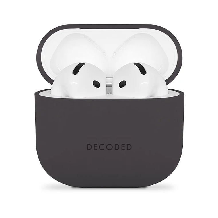 Funda silicona AirCase Pro para Airpods 4 Gen Decoded negra 4