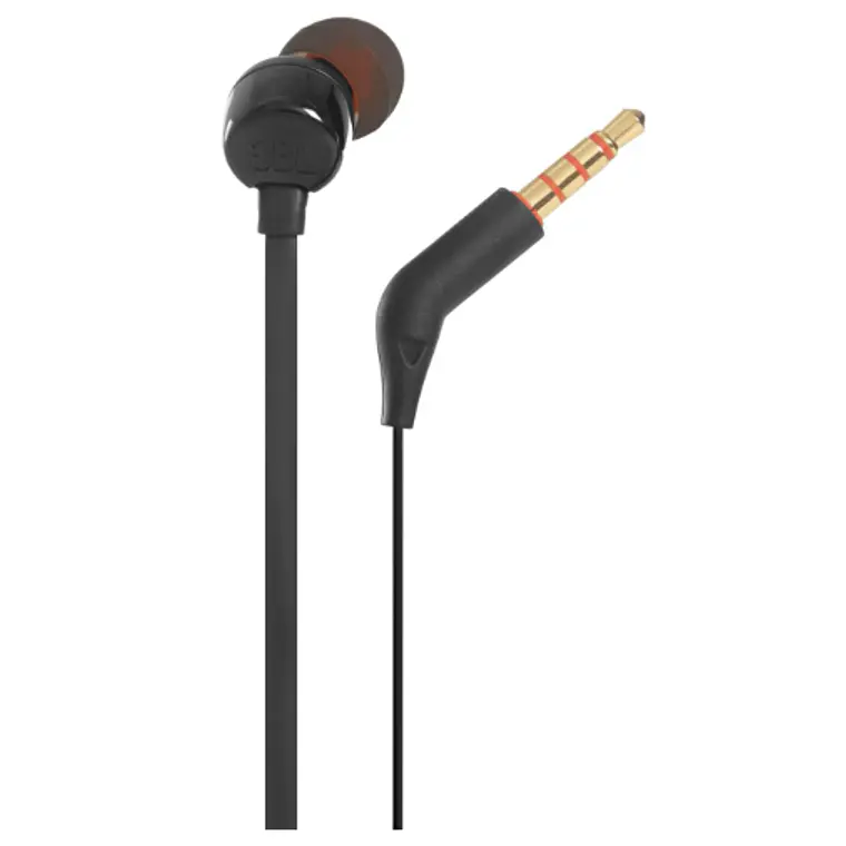 Auriculares intrauditivos con sonido de graves puro, control remoto de 1 botón, micrófono y cable plano  4
