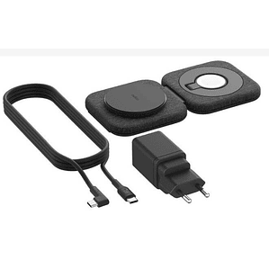 Base de carga 2 en 1 inalambrica plegable de viaje Qi2 Belkin negra
