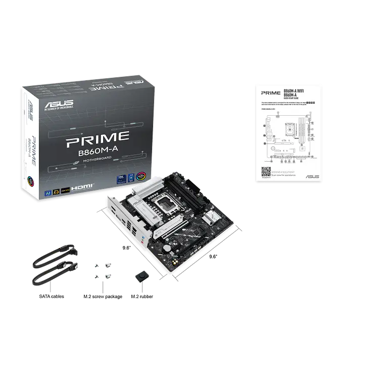 Placa Madre ASUS Prime B860M-A, Intel LGA1851, 4x DIMM DDR5, HDMI, DP, M-ATX 7