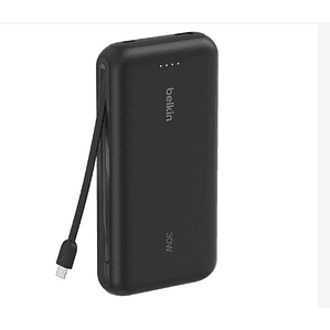 Batería 20.000 mAh 30W PD con cable USB-C Belkin negra
