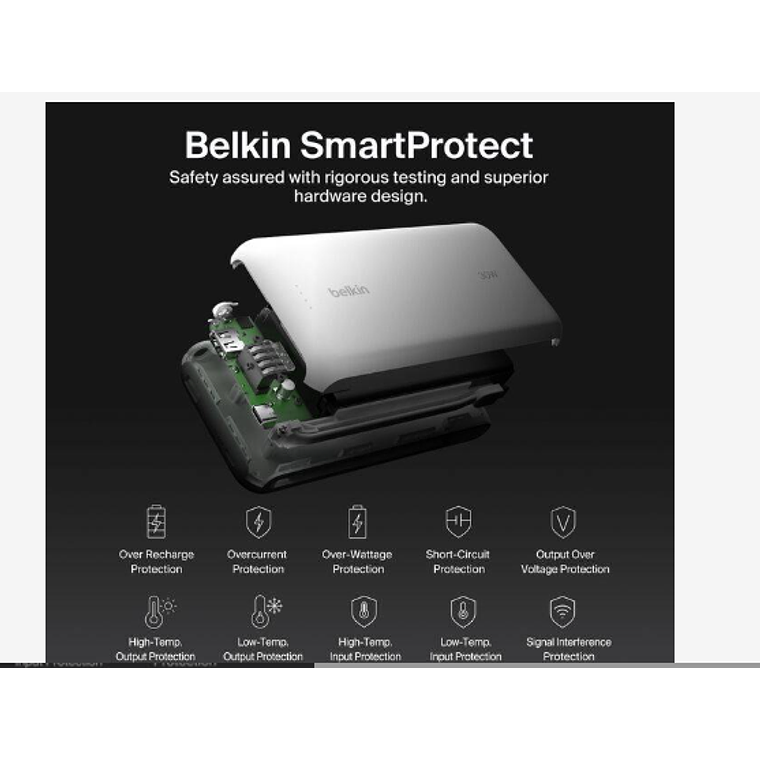 Batería 20.000 mAh 30W PD con cable USB-C Belkin blanca 5