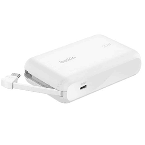 Batería 10.000 mAh 20W PD con cable USB-C Belkin blanca