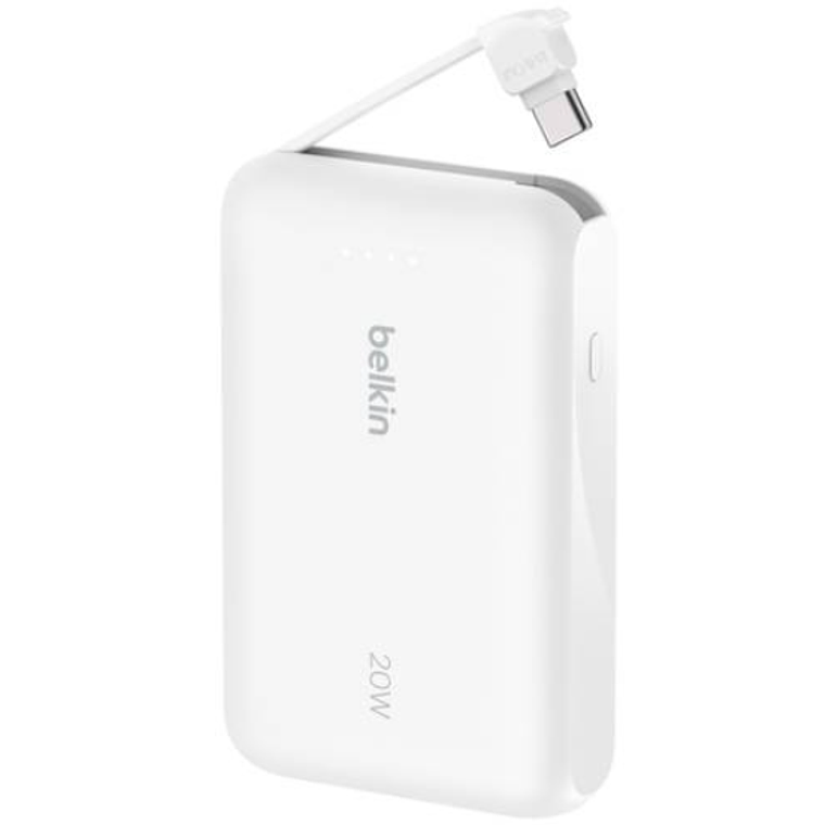 Batería 10.000 mAh 20W PD con cable USB-C Belkin blanca 3