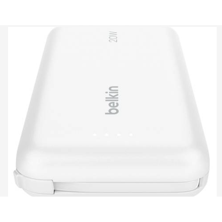 Batería 10.000 mAh 20W PD con cable USB-C Belkin blanca 5