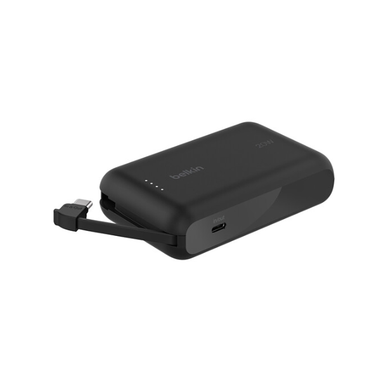 Batería 10.000 mAh 20W PD con cable USB-C Belkin negra 1