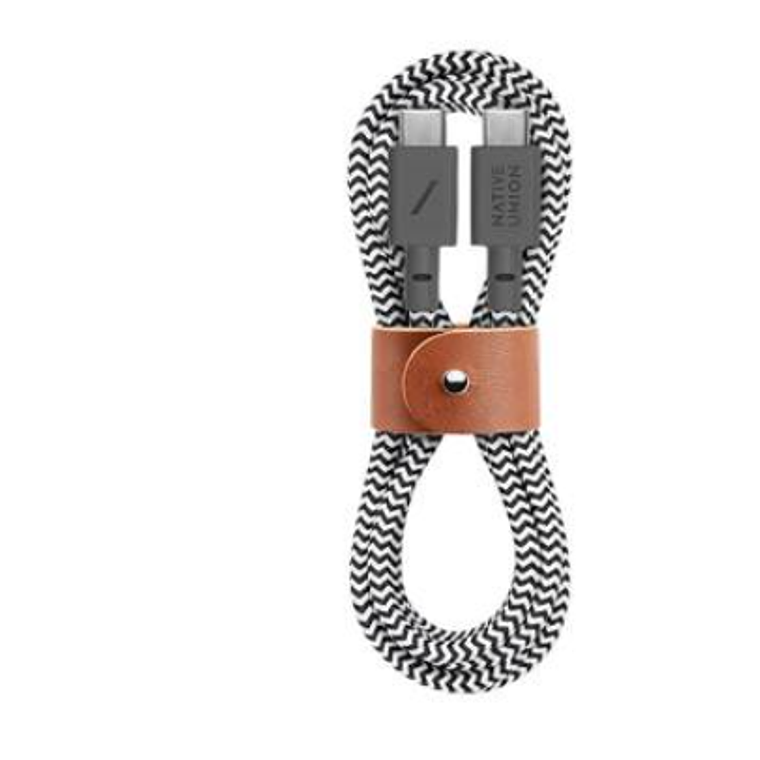 Cable USB-C a USB-C 1,2 Mt Belt Native Union Zebra 1