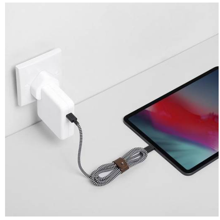 Cable USB-C a USB-C 1,2 Mt Belt Native Union Zebra 5