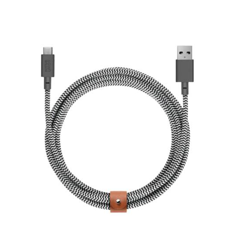 Cable USB-A a USB-C 3 Mt Belt Native Union Zebra 1