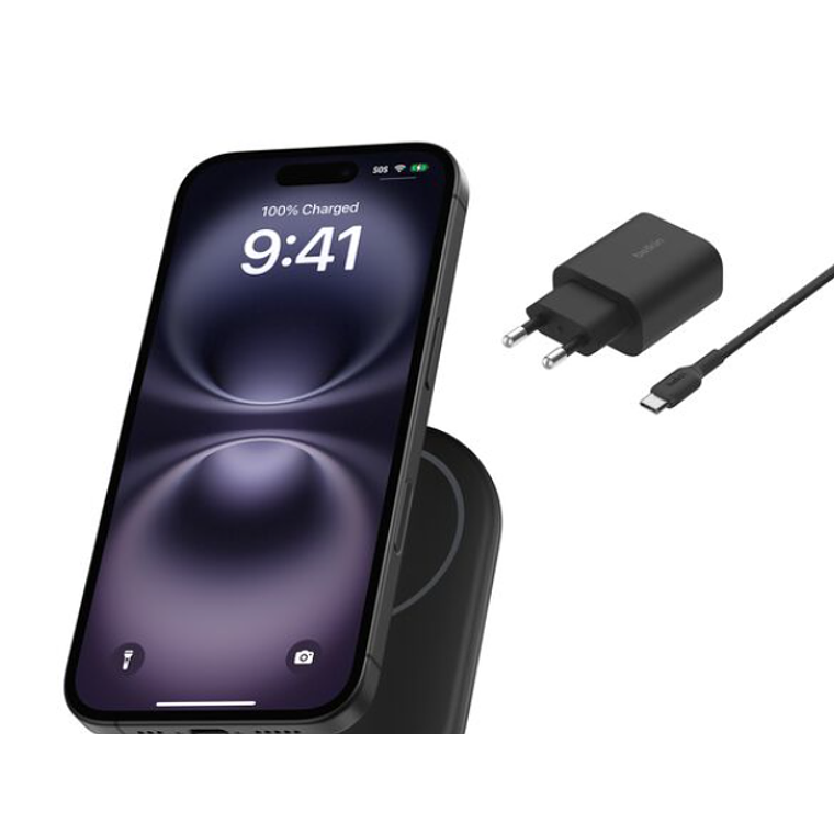 Cargador inalámbrico y magnético plegable 2 en 1 con Qi2 de 15 W 1