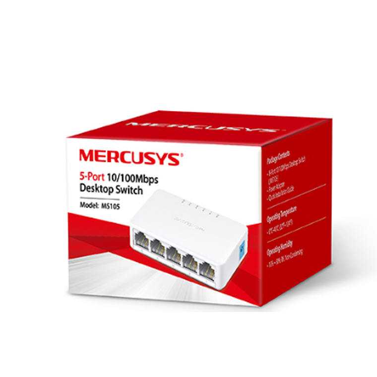 Conmutador Mercusys MS105 - Switch Sobremesa 5 puertos 10/100  2