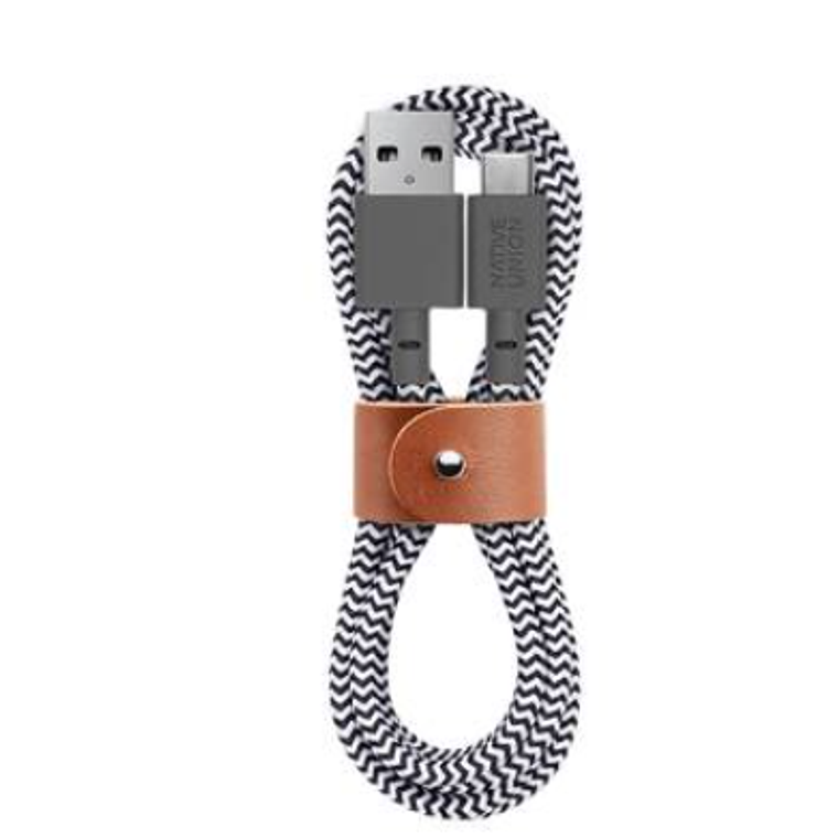 Cable USB-A a USB-C 1.2m Belt Native Union Zebra BELT-AC-ZEB-NP 1