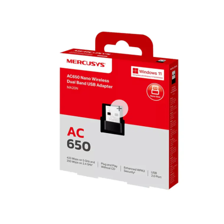 Adaptador USB WiFI TP-Link - Mercusys MA14N AX300 Nano  5