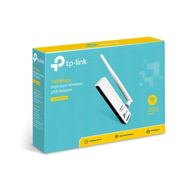 Adaptador USB Inalámbrico de Alta Ganancia TP-Link TL-WN722N, 150Mbps 5