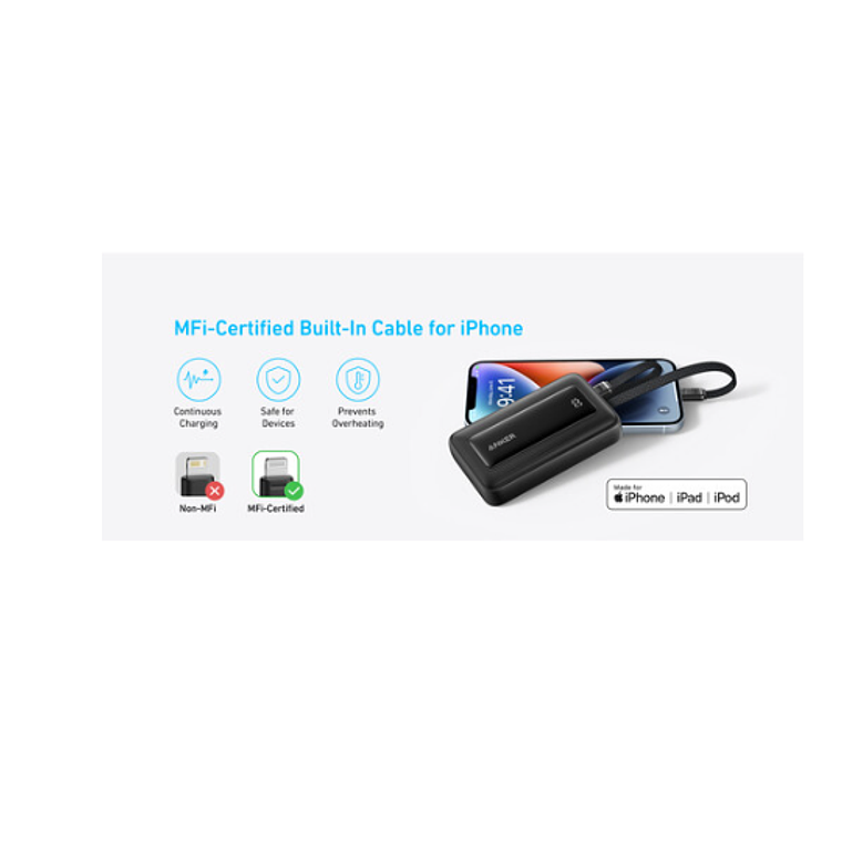 Banco de energía ANKER Zolo USB-C y Lightning (10 000 mAh, negro) 3