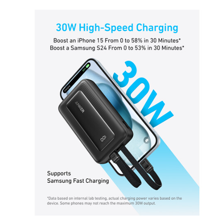 Banco de energía ANKER Zolo USB-C y Lightning (10 000 mAh, negro) 4