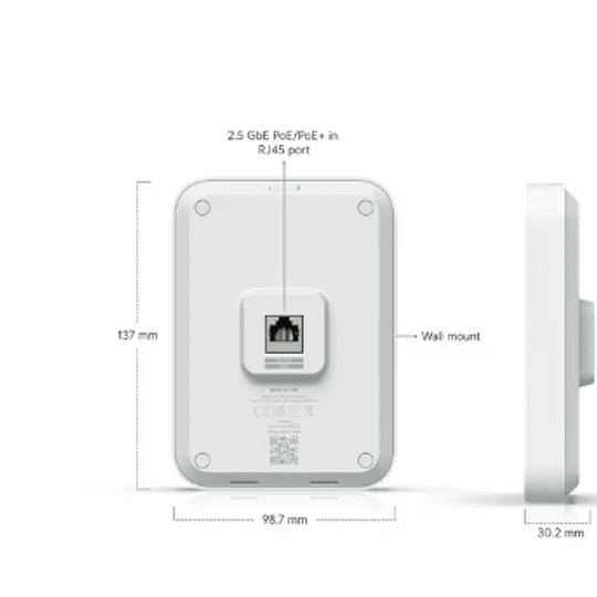 Punto de acceso Ubiquiti U7 IW UniFi U7 Wi-Fi 7 para pared