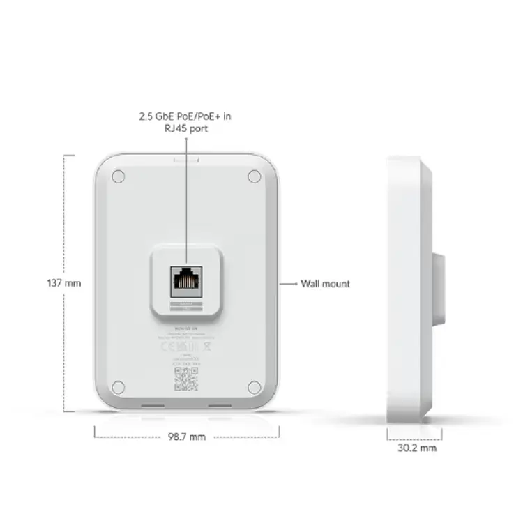 Punto de acceso Ubiquiti U7 IW UniFi U7 Wi-Fi 7 para pared 5
