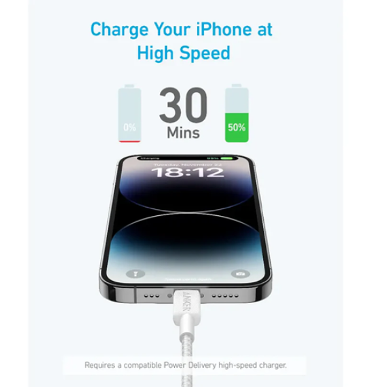 Cable trenzado Anker 322, Color Blanco 6