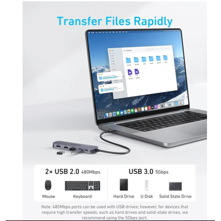 Concentrador USB-C Anker - USB-C Hub  6