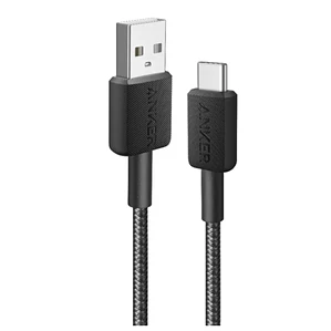 Cable trenzado Anker 322 PowerLine USB-A a USB-C, 0.9 m, 15 W, Color Negro