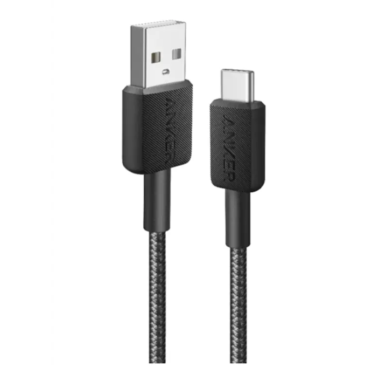 Cable trenzado Anker 322 PowerLine USB-A a USB-C, 0.9 m, 15 W, Color Negro 1