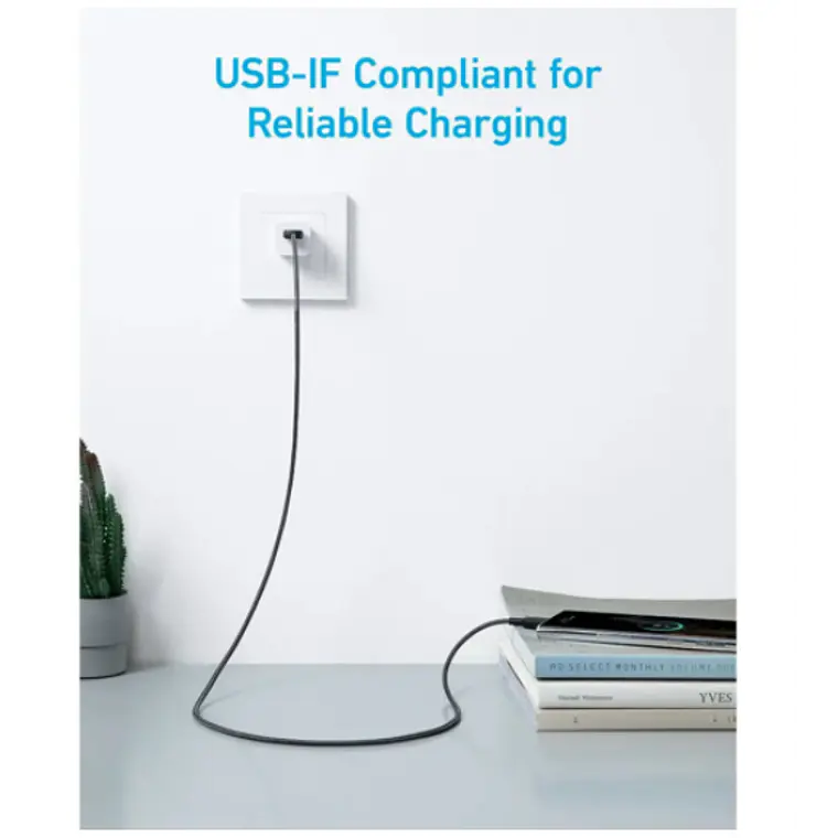 Cable trenzado Anker 322 PowerLine USB-A a USB-C, 0.9 m, 15 W, Color Negro 3