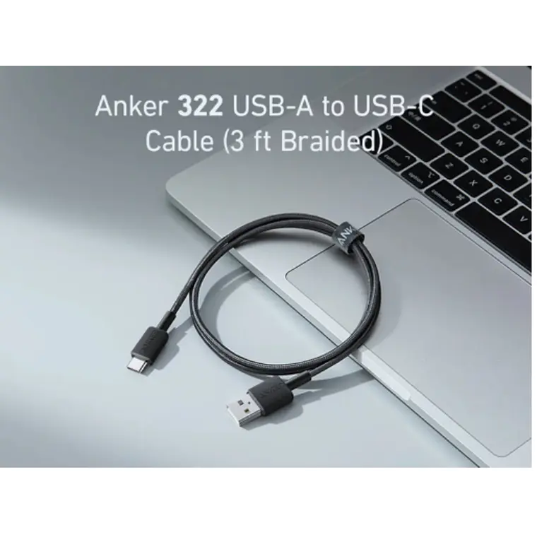 Cable trenzado Anker 322 PowerLine USB-A a USB-C, 0.9 m, 15 W, Color Negro 5