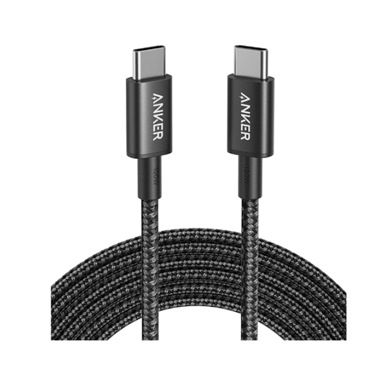 Cable trenzado Anker 322 PowerLine USB-C a USB-C, 1 m, 60 W, Color Negro 1