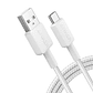 Cable trenzado Anker 322 PowerLine USB-A a USB-C, 1.8 m, 60W, Color Blanco - Miniatura 1