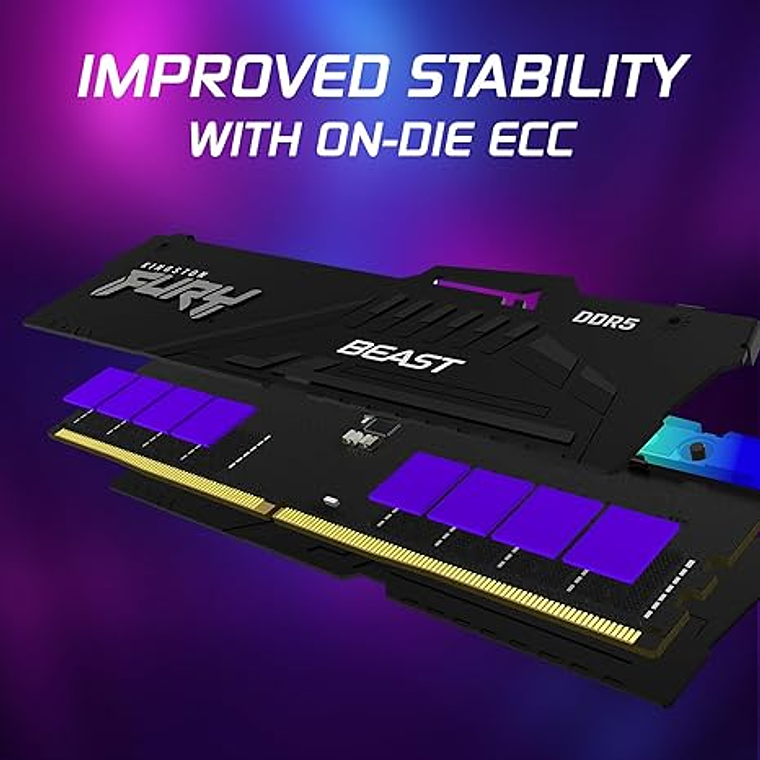 Memoria 16GB DDR5 6400Mhz CL32 Dimm FURY Beast RGB 8