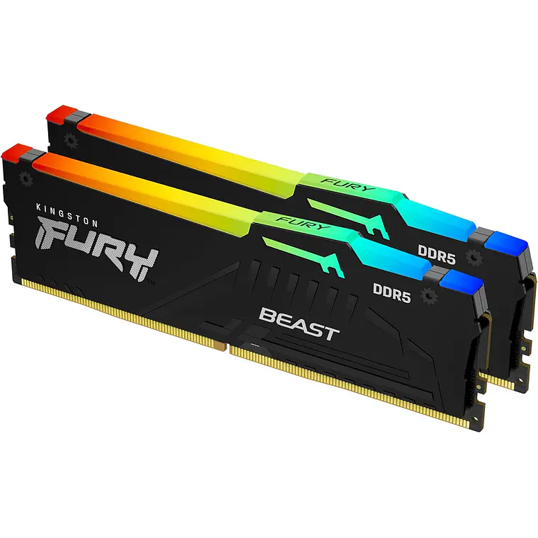 Memoria ram 32GB DDR5 6000Mhz CL36 Dimm (2x 16GB) Fury Beast Black RGB 1