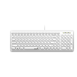 Teclado Genius SlimStar Q200, teclas circulares, Blanco