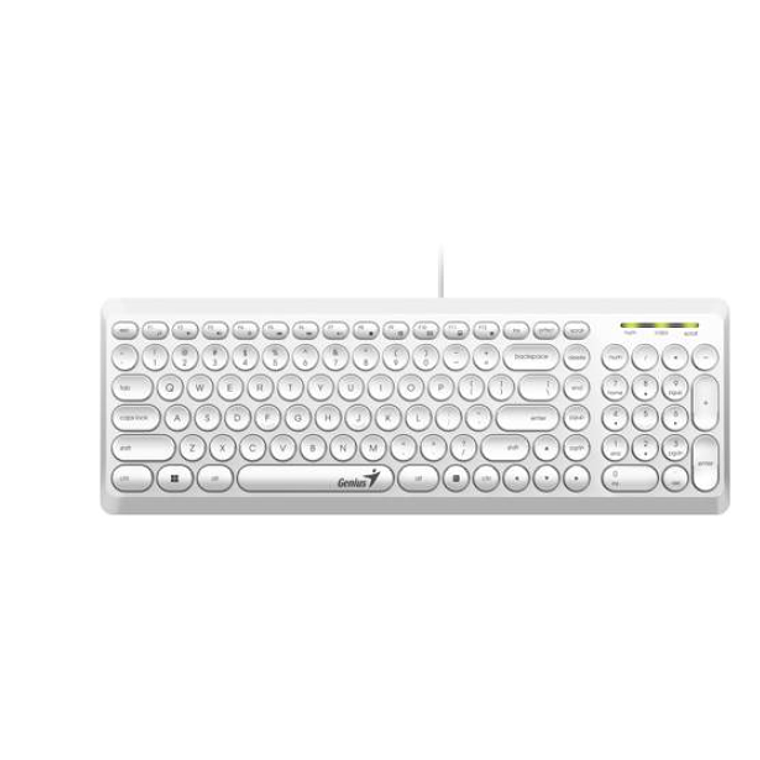 Teclado Genius SlimStar Q200, teclas circulares, Blanco 1