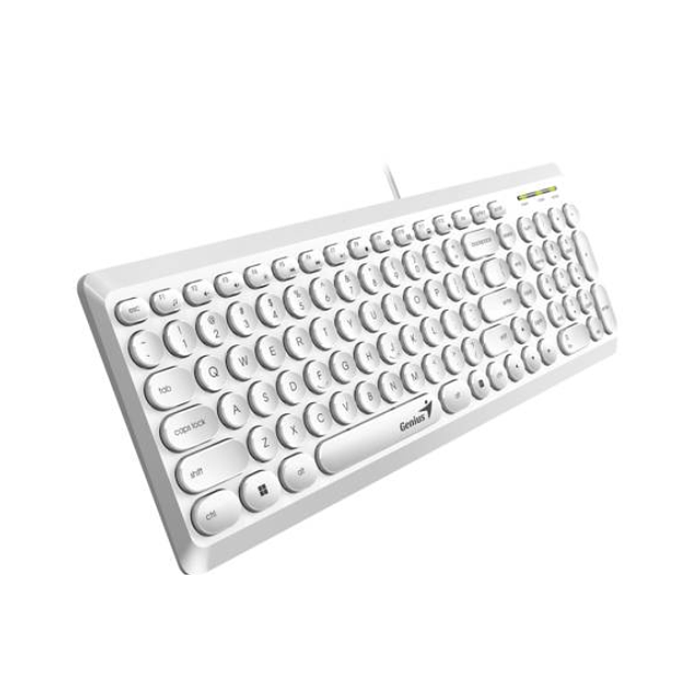 Teclado Genius SlimStar Q200, teclas circulares, Blanco 2