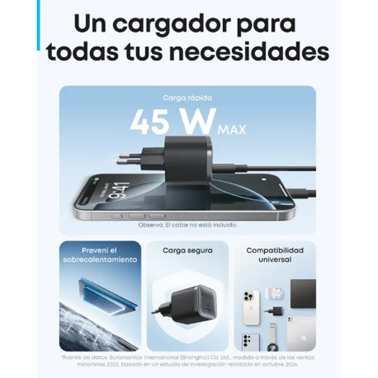 Cargador Anker - (45W) - Negro 2