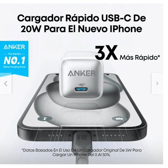 Cargador Anker - 511 Charger (Nano Pro) - Blanco