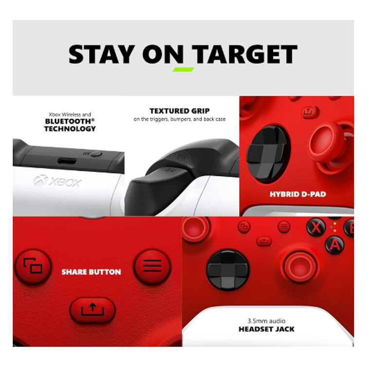 Control inalámbrico Microsoft Xbox - Rojo 4