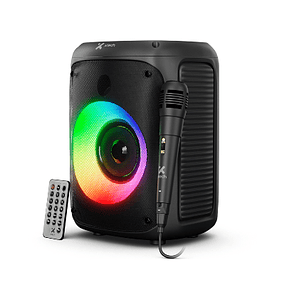 Parlante inalámbrico portátil con luces LED y micrófono Xtech XTS-661 