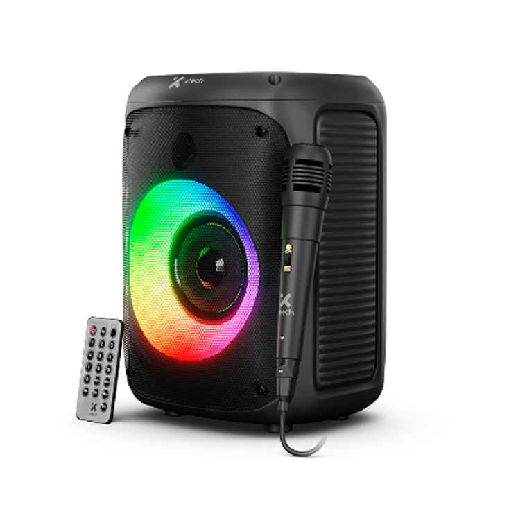 Parlante inalámbrico portátil con luces LED y micrófono Xtech XTS-661  1
