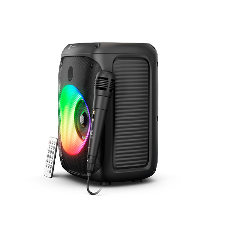 Parlante inalámbrico portátil con luces LED y micrófono Xtech XTS-661  2