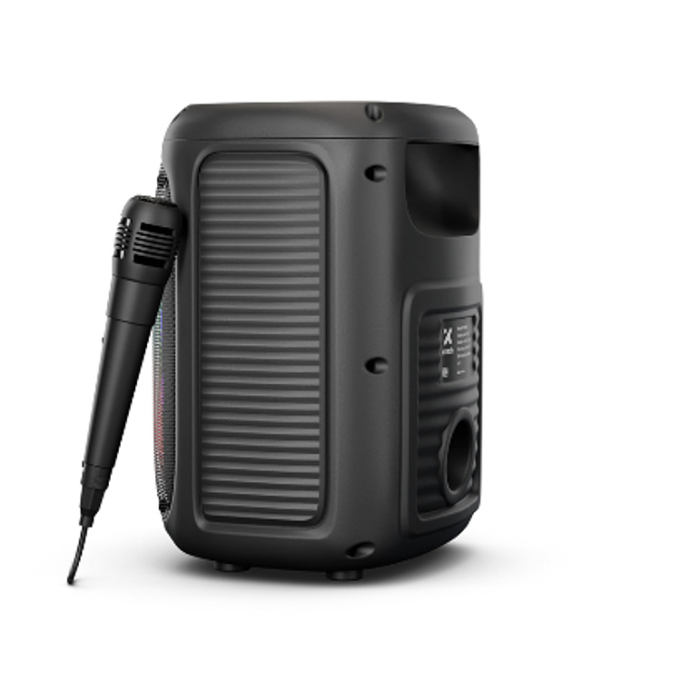 Parlante inalámbrico portátil con luces LED y micrófono Xtech XTS-661  4