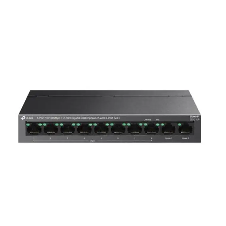 Switch 8 puertos PoE+ (10/100Mbps) y 2 puertos Gigabit - TP-Link  1