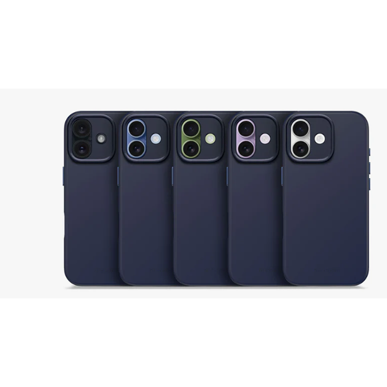 Funda silicona antimicrobiana iPhone 17 Decoded azul marino 6