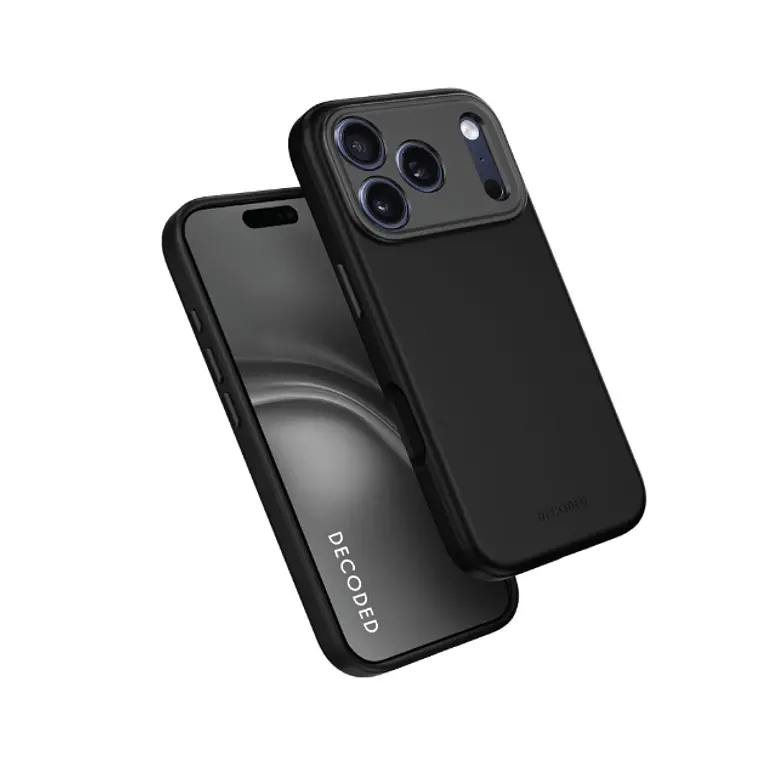 Funda silicona antimicrobiana iPhone 17 Pro Decoded negro phantom 1