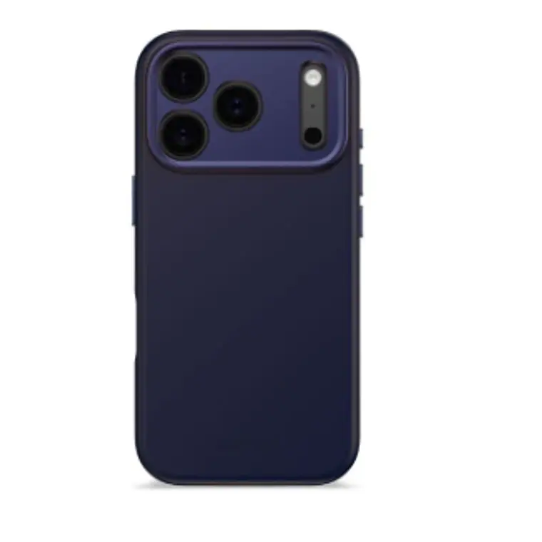 Funda silicona antimicrobiana iPhone 17 Pro Decoded azul marino 3