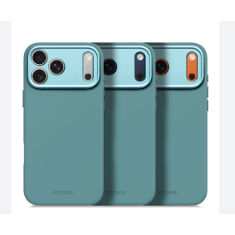 Funda silicona antimicrobiana iPhone 17 Pro Max Decoded azul retro  3