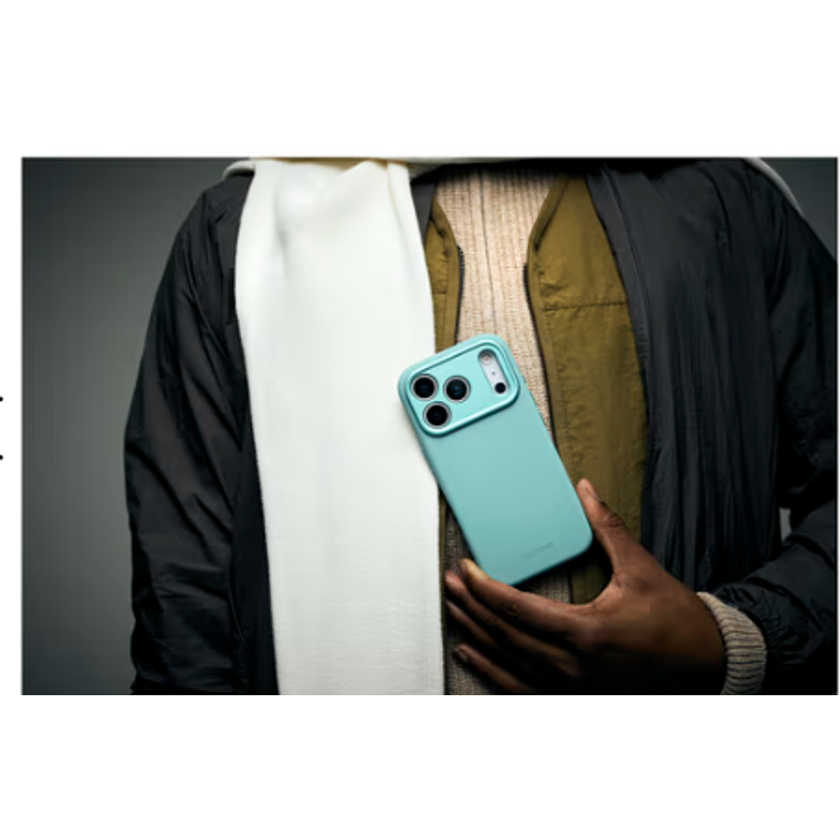 Funda silicona antimicrobiana iPhone 17 Pro Max Decoded azul retro  6